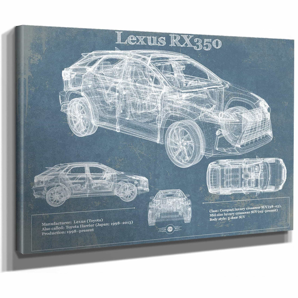 Lexus Rx350 Vintage Blueprint Auto Print