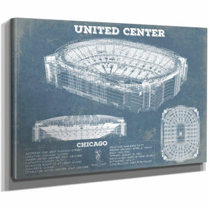 United Center - Chicago Blackhawks Vintage Hockey Print