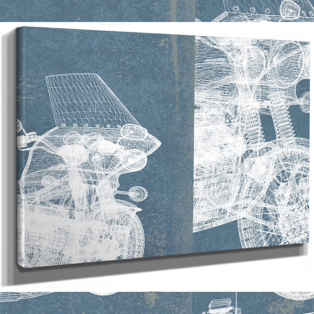 Kawasaki Police 1000 Vintage Blueprint Motorcycle Patent Print