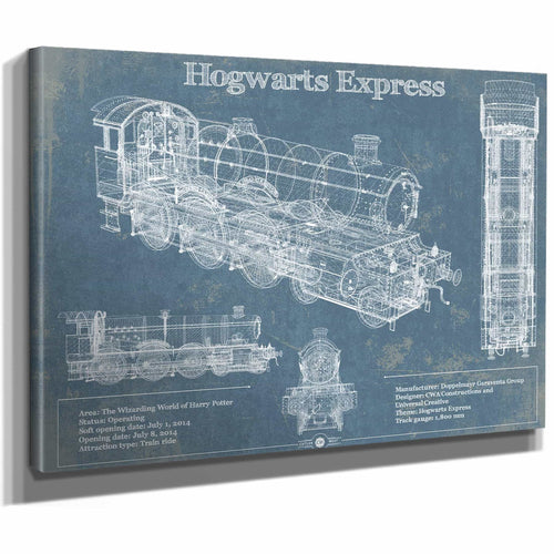 Hogwarts Express Vintage Blueprint Train Print