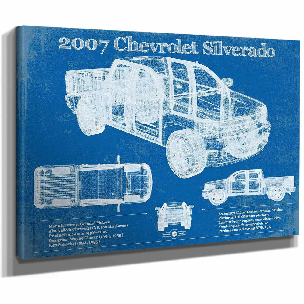 2007 Chevrolet Silverado 1500 Vintage Blueprint Auto Print