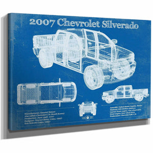 2007 Chevrolet Silverado 1500 Vintage Blueprint Auto Print