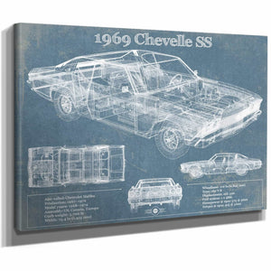 1969 Chevrolet Chevelle SS Original Blueprint Art