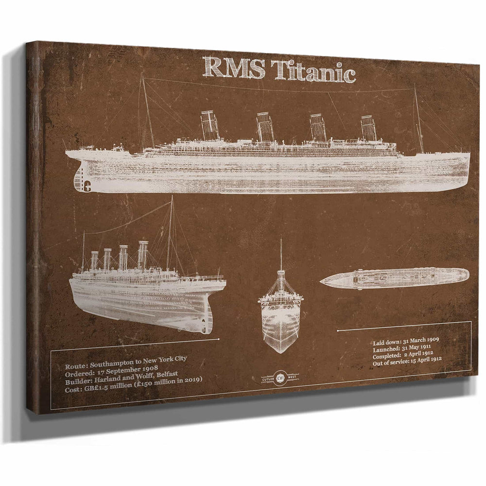 Titanic Blueprint Original Wall Art