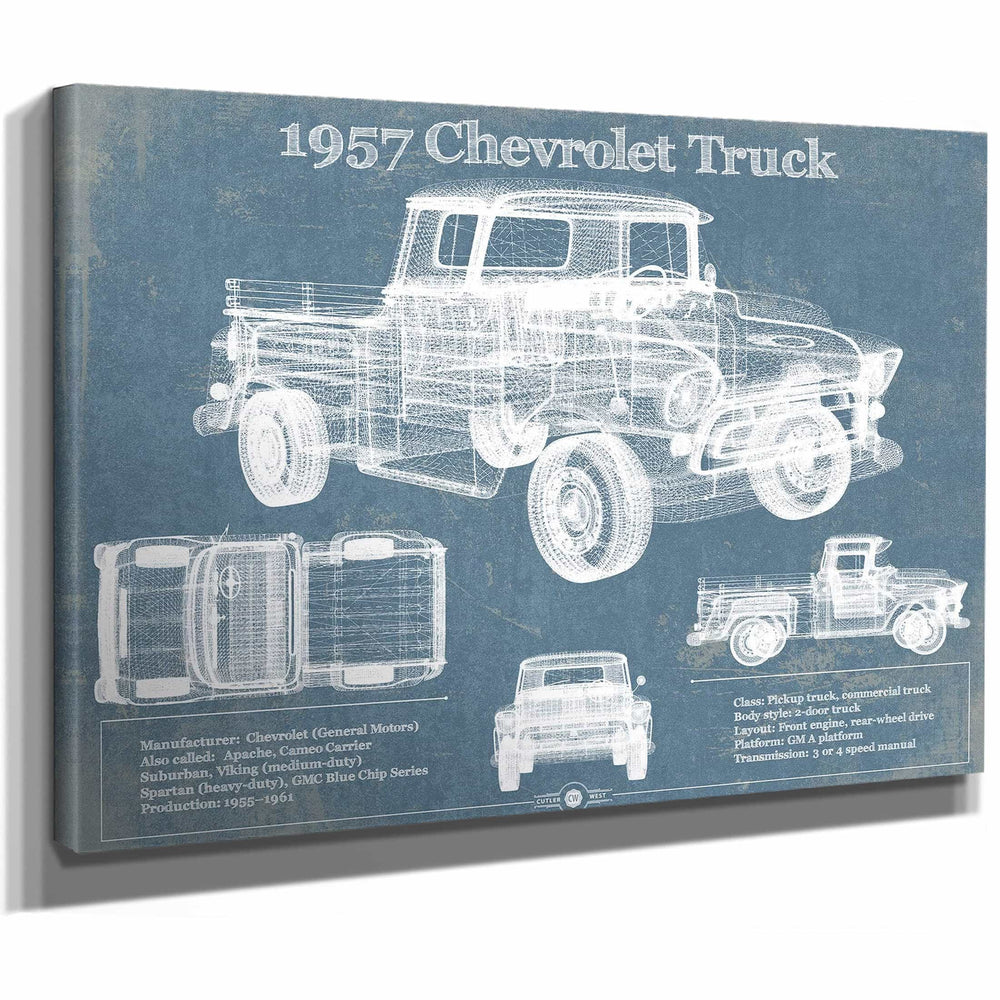 1957 Chevrolet Truck Vintage Blueprint Auto Print