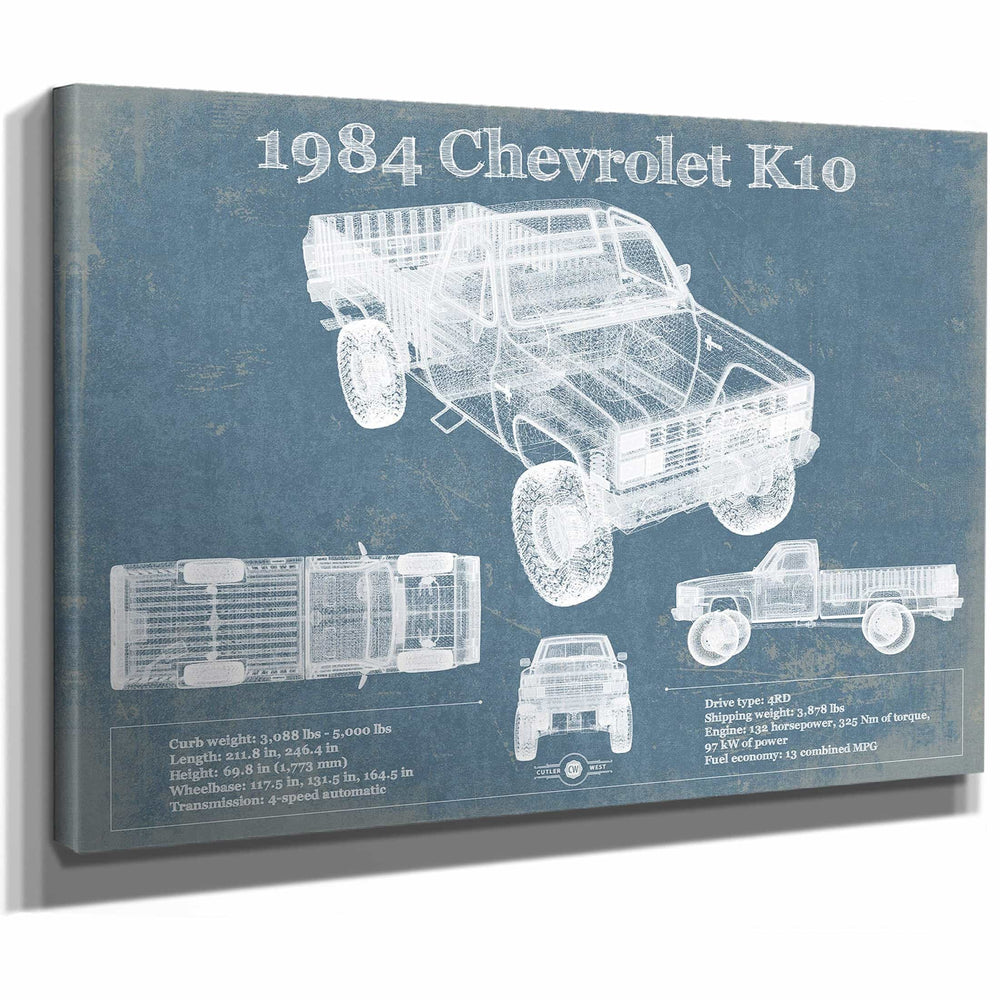 1984 Chevrolet K10 Pickup Vintage Blueprint Auto Print