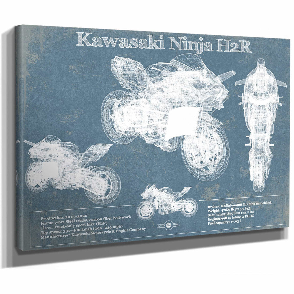 Kawasaki H2R Ninja Blueprint Motorcycle Patent Print