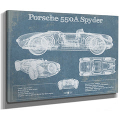 Porsche 550A Spyder Blueprint Vintage Auto Print