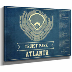 Turner Field - Atlanta Braves (MLB) Team Color Vintage Baseball Print