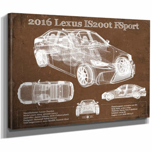 2016 Lexus IS (XE30) 200t F Sport (2017) Blueprint Auto Print