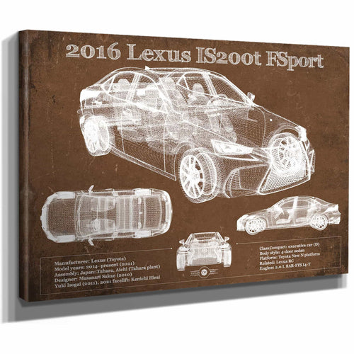 2016 Lexus IS (XE30) 200t F Sport (2017) Blueprint Auto Print