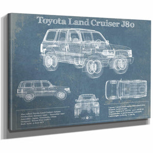 Toyota Land Cruiser J80 Blueprint Vintage Auto Print