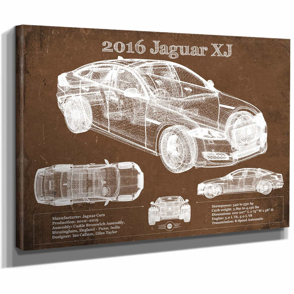 2016 Jaguar XJ Car Original Blueprint Art