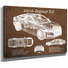 2016 Jaguar XJ Car Original Blueprint Art