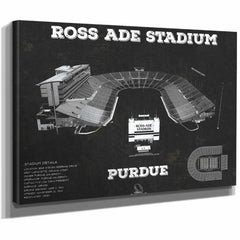 Purdue Boilermakers - Ross-Ade Vintage Football Stadium Blueprint Art Print