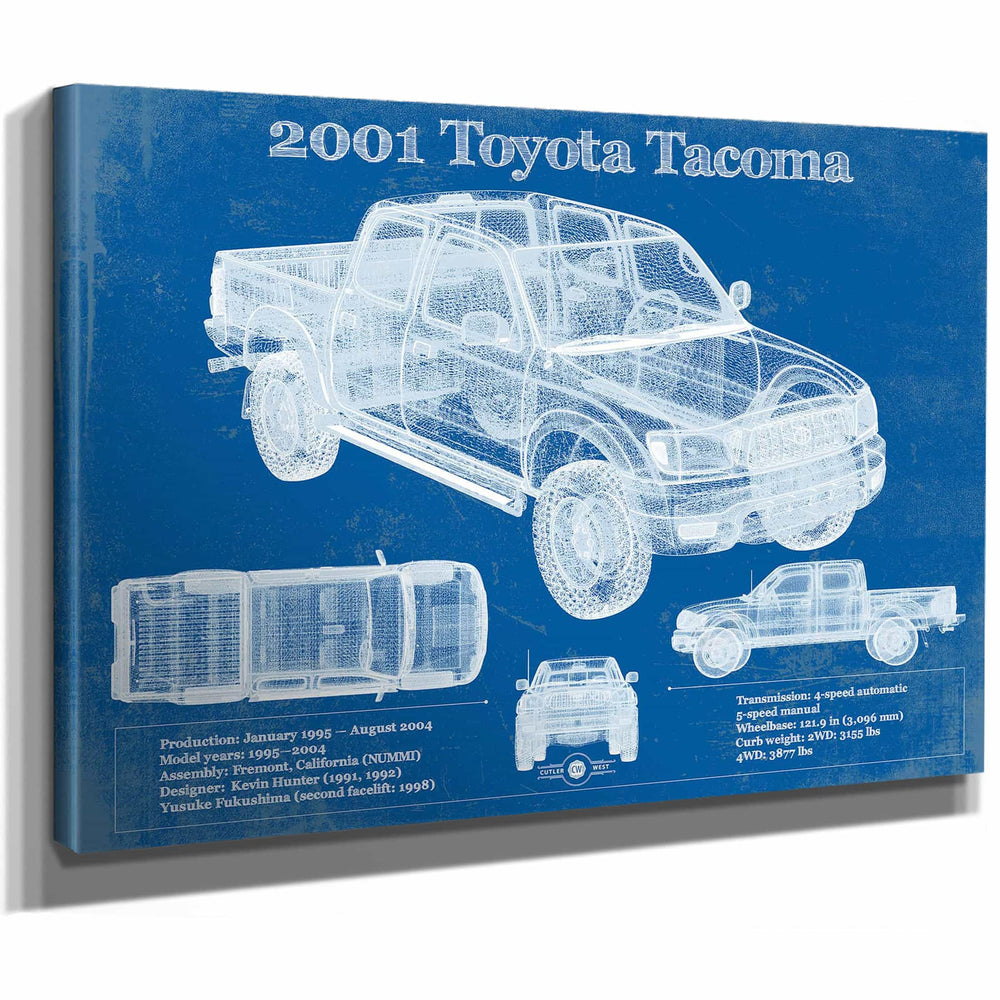 2001 Toyota Tacoma Double Cab Limited Vintage Blueprint Auto Print