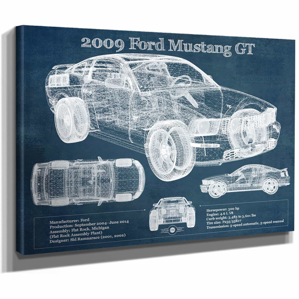 2009 Ford Mustang GT Original Blueprint Art