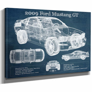 2009 Ford Mustang GT Original Blueprint Art