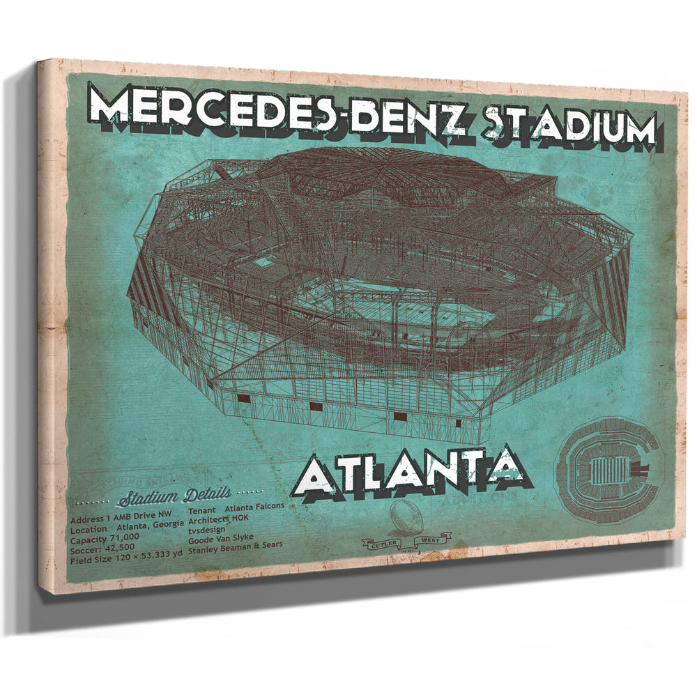 Vintage Atlanta Falcons - Mercedes-Benz Stadium Football Print