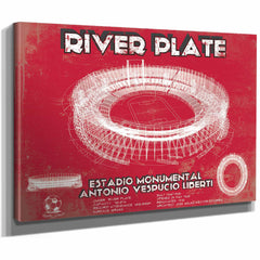River Plate Estadio Monumental Antonio Vespucio Liberti Team Color Blueprint Soccer Print