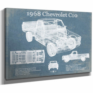 1968 Chevrolet C10 Pickup Fleet Side Truck Vintage Blueprint