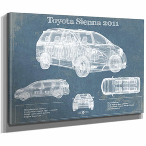 Toyota Sienna 2011 Blueprint Vintage Auto Print