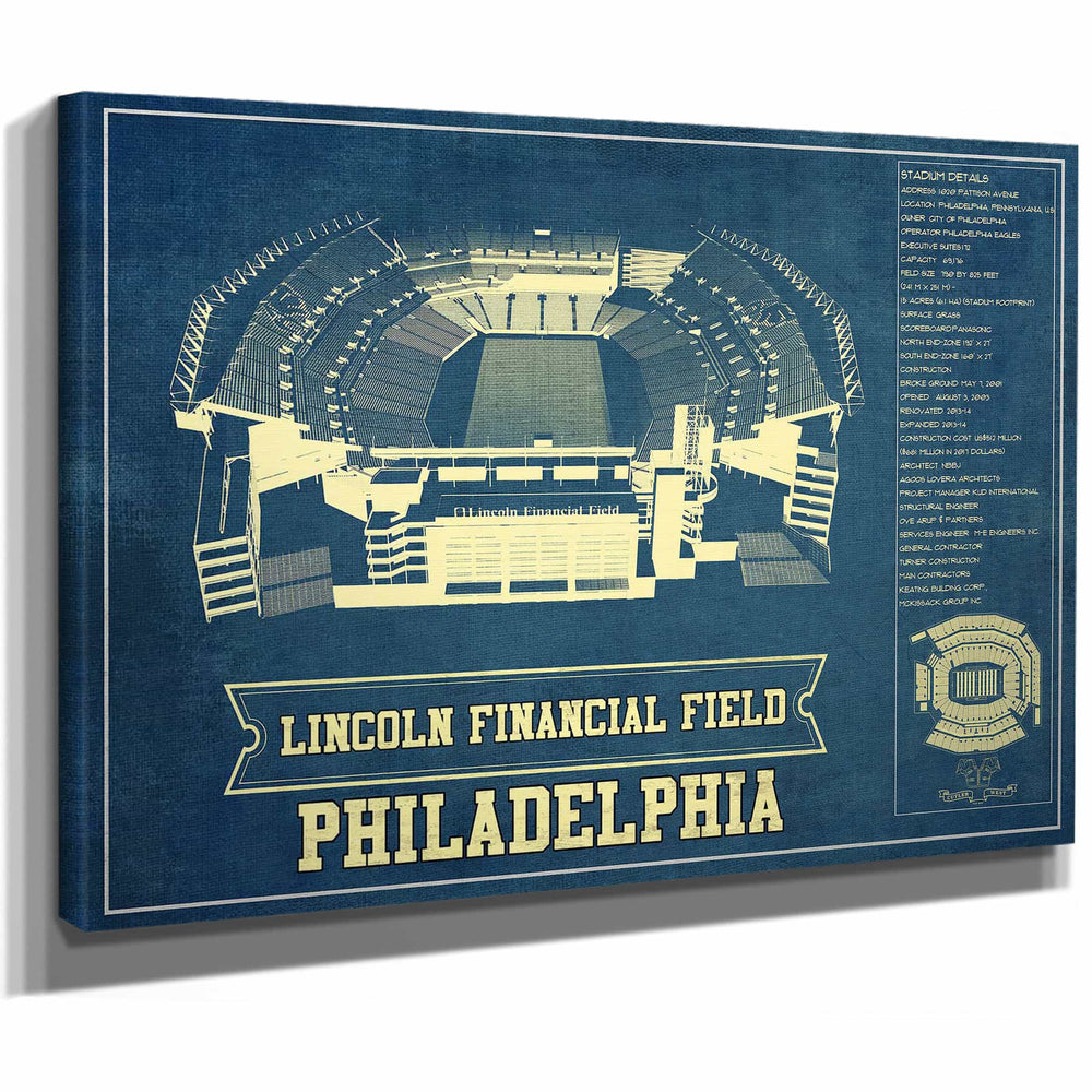 Philadelphia Eagles Lincoln Financial Field Vintage Football Print