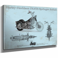 Harley-Davidson FXSTS Springer Softail Blueprint Motorcycle Patent Print