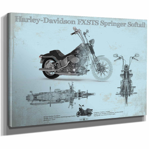 Harley-Davidson FXSTS Springer Softail Blueprint Motorcycle Patent Print
