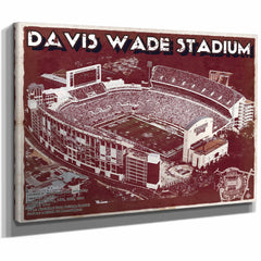 Davis Wade Stadium -  Mississippi State Football Vintage Art Print