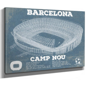 Vintage FC Barcelona Camp Nou Stadium Soccer Print