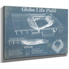 Texas Rangers -  Globe Life Field Vintage Stadium Baseball Print