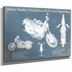2003 Harley-Davidson XLH 1200 Sportster Blueprint Motorcycle Patent Print