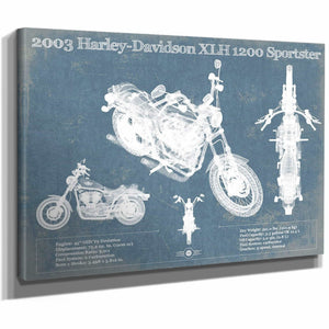 2003 Harley-Davidson XLH 1200 Sportster Blueprint Motorcycle Patent Print