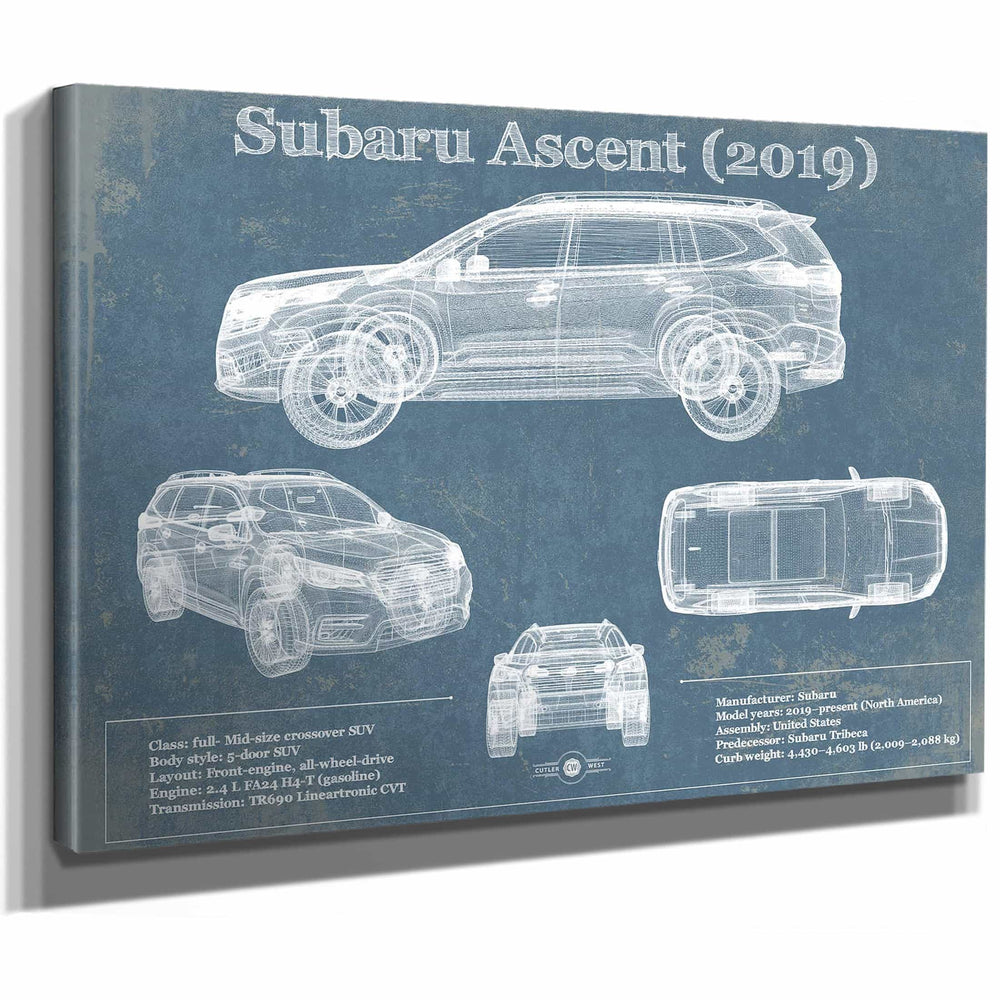 Subaru Ascent 2019 Blueprint Vintage Auto Print