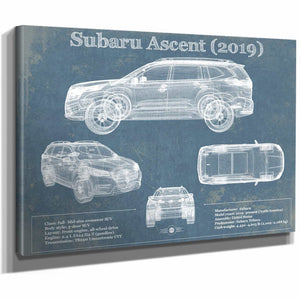 Subaru Ascent 2019 Blueprint Vintage Auto Print