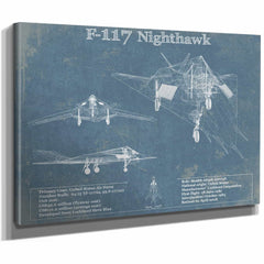 F-117 Nighthawk Military Aircraft Patent - Blueprint Military Wall Art
