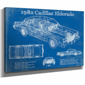 1982-1983 Cadillac Eldorado Vintage Blueprint Auto Print
