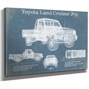 Toyota Land Cruiser J79 Blueprint Vintage Auto Print