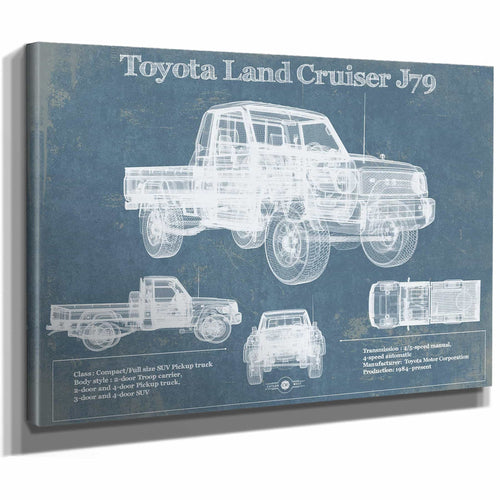 Toyota Land Cruiser J79 Blueprint Vintage Auto Print