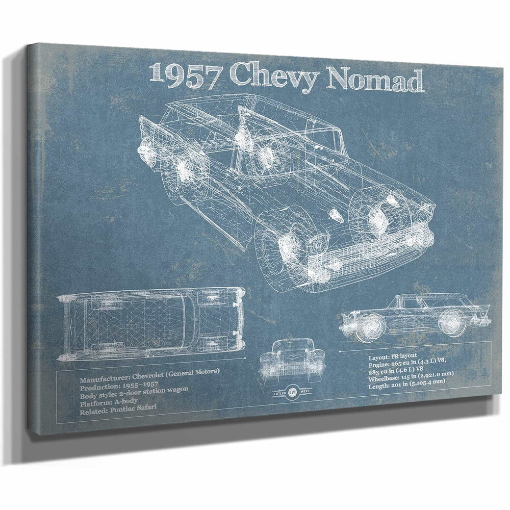 1957 Chevy Nomad Vintage Blueprint Auto Print