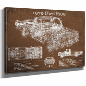 1970 Ford F100 Vintage Blueprint Auto Print