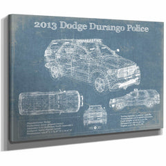 2013 Dodge Durango Police Blueprint Vintage Auto Print