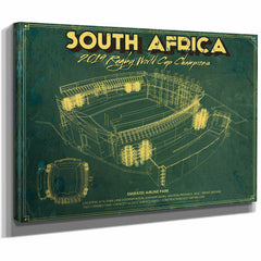 South Africa World Cup 2019 Champions - Vintage Ellis Park Stadium Print