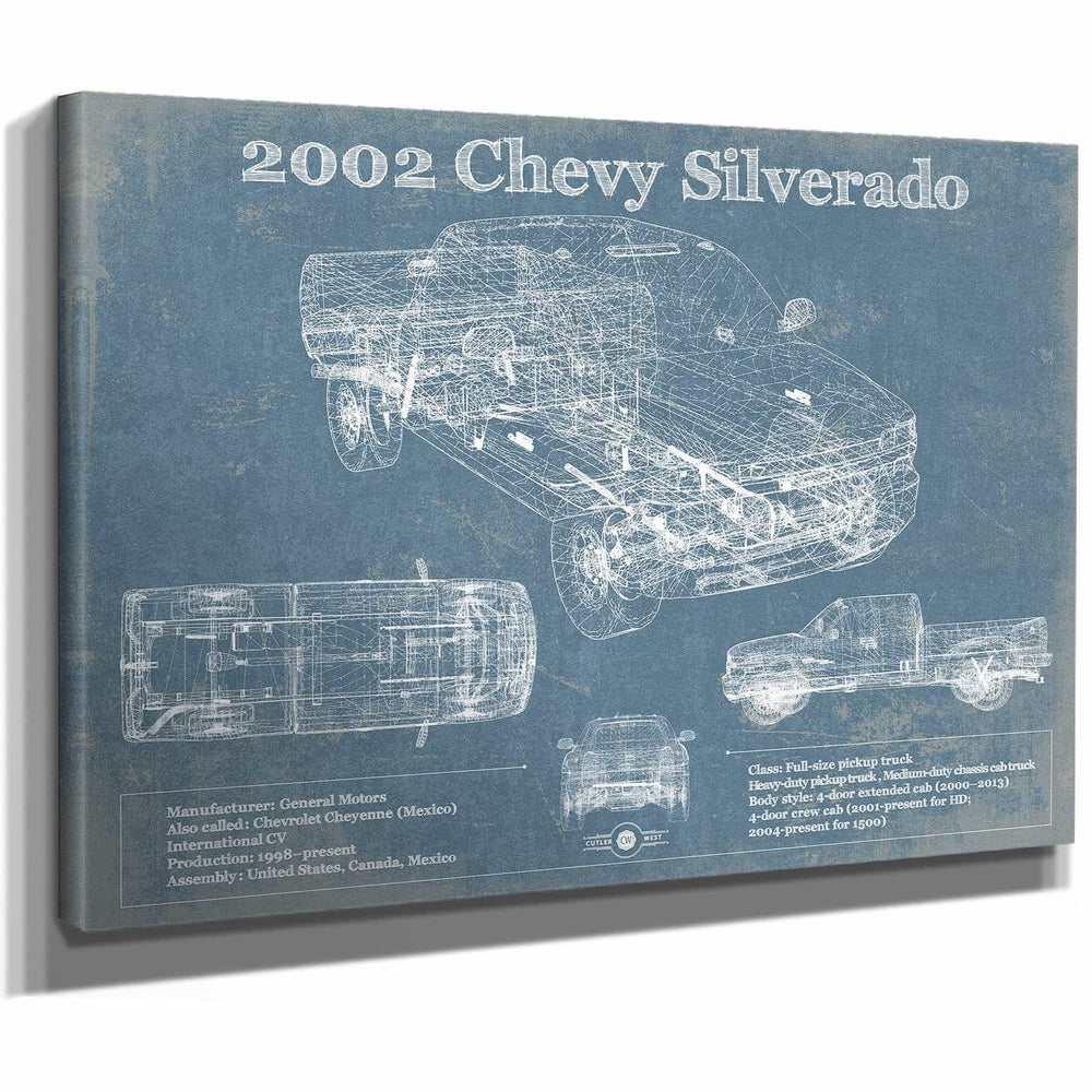 2002 Chevy Silverado Vintage Blueprint Auto Print