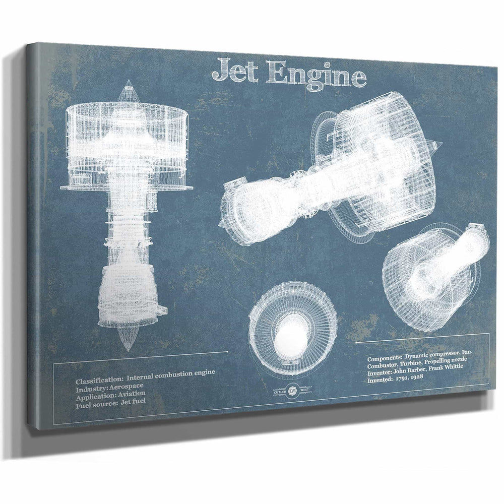 Jet Engine Vintage Original Blueprint Print