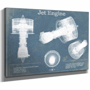 Jet Engine Vintage Original Blueprint Print