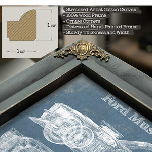Ford Mustang Hoonigan Vintage Blueprint Auto Print