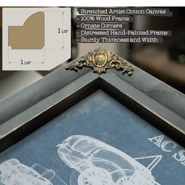 AC Shelby Cobra Blueprint Vintage Auto Print