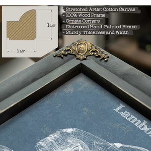 Lamborghini Urus 2019 Vintage Blueprint Auto Print